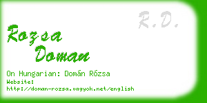 rozsa doman business card