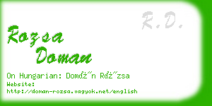 rozsa doman business card